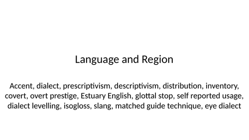 A level English Language Revision