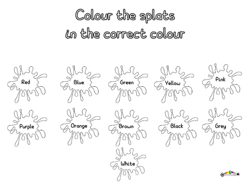 Colour in the splats in the correct colour distance learning