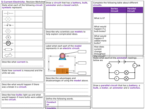 exploring science 7j revision worksheet current