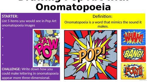 Drawing Pop Art With Onomatopoeia Teaching Resources