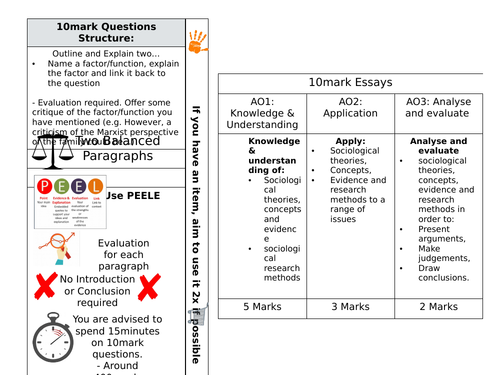 a-level-sociology-10mark-questions-structure-sheet-teaching-resources