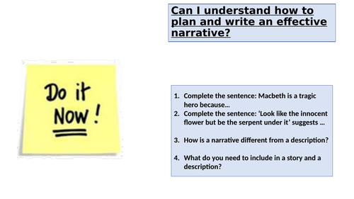 Narrative writing Paper 1 Q5