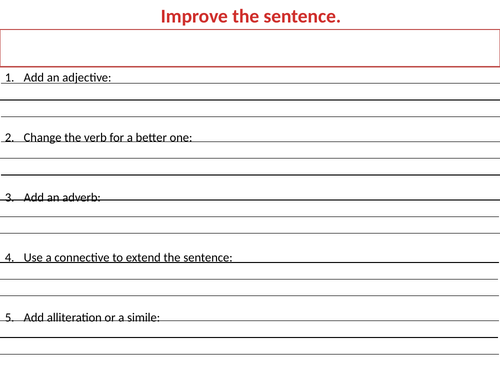 Improve the sentence