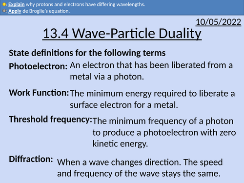 OCR AS level Physics: Wave-Particle Duality