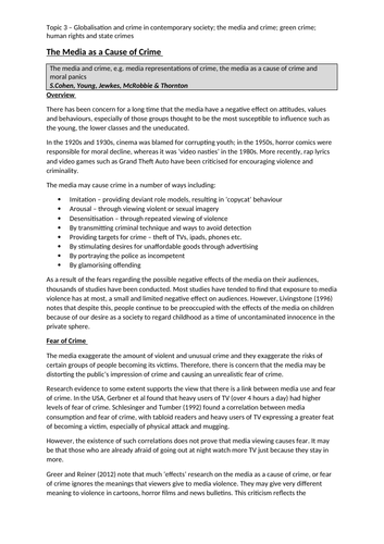 AQA A-Level Sociology Crime and Deviance Notes