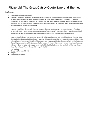 The Great Gatbsy - Quote Bank