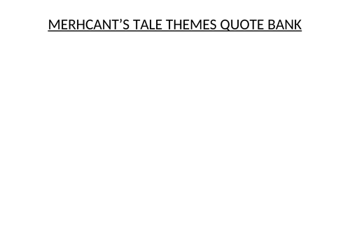 The Merchant's Tale - Quote Bank