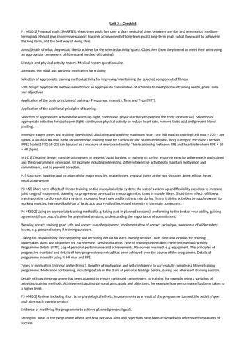 BTEC Sport L2 2018 Unit 3