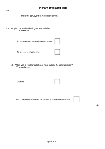 Nuclear irradiation Outstanding lesson