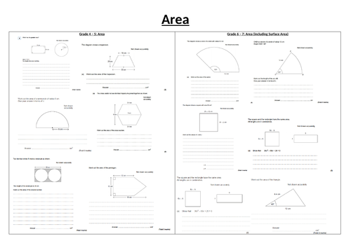 Area Revision GCSE Questions and answers