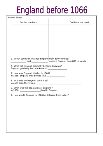 Year 7 - England before 1066 - Sources