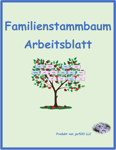 Familie (Family in German) Family Tree Worksheet 1