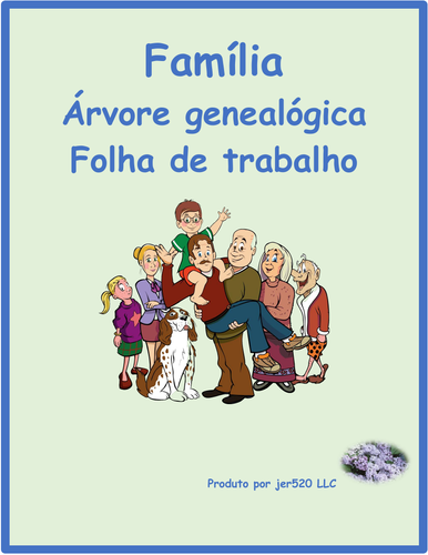Família (Family in Portuguese) Family Tree Worksheet 2