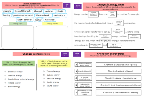 Year 9 Physics Revision Cards with Answers