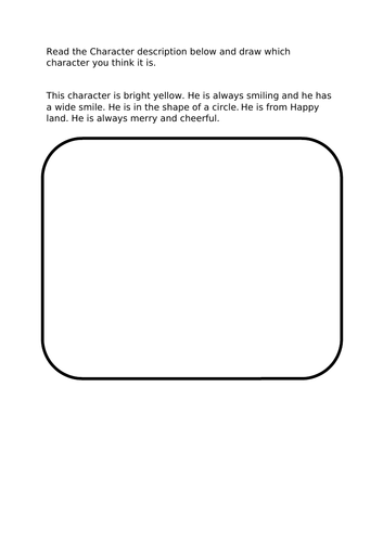 Reading Comprehension Activity Mr Men