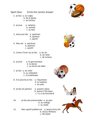 Sports Quiz and Answers