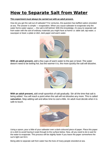 salt and water experiment
