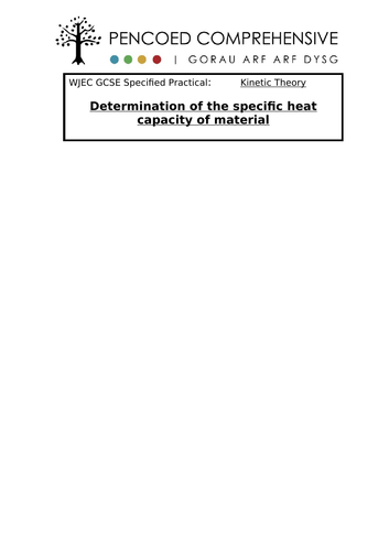 WJEC Specified Practical - Specific Heat Capacity