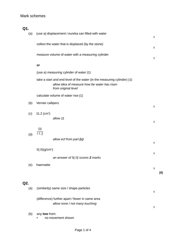 Particle Model of Matter Revision