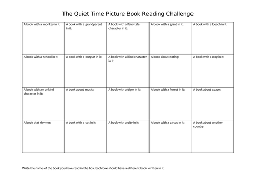 Picture Book Reading Challenges