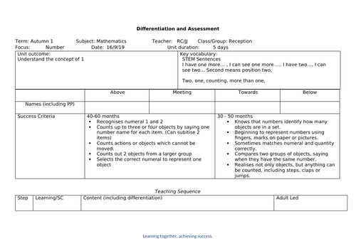 EYFS ONE AND ANOTHER ONE