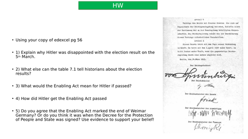 KS4- Edexcel 9-1 Weimar and Nazi Germany