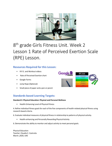 RPE Scale  On line Lesson