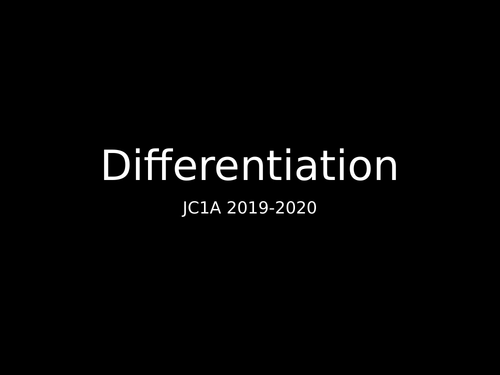 Differentiation Handout - As level