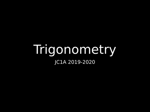 Trigonometry - As level