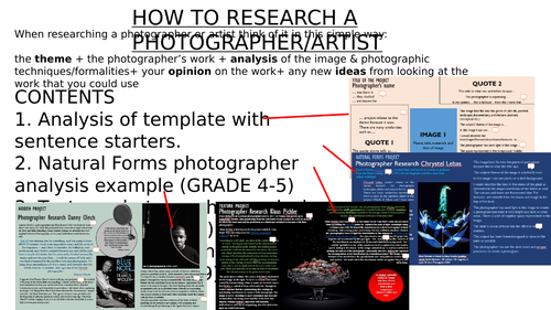 Analysing Photographs - GCSE Photography