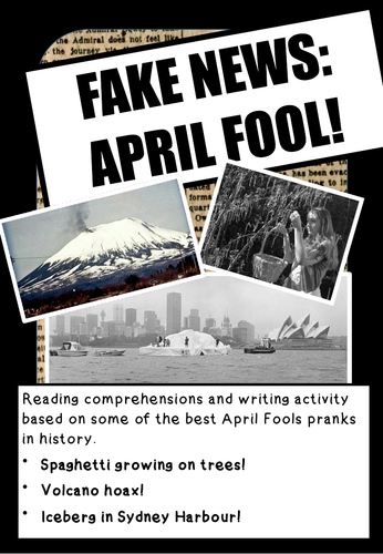 April Fool! Reading  Comprehensions and newspaper writing package