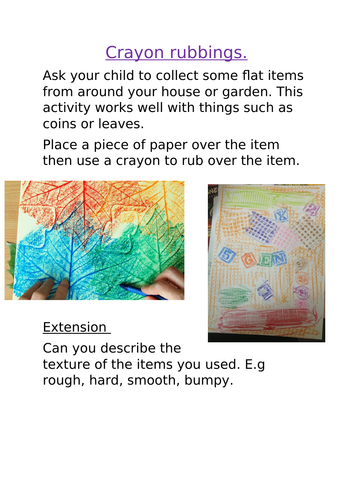 EYFS home learning (pack 2) school closure
