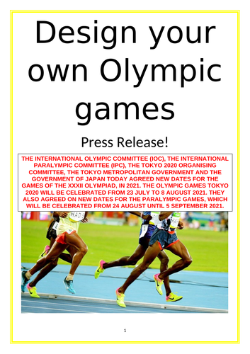 Design your own Olympic Games Project