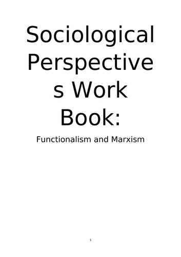 Sociological Perspectives Work Book
