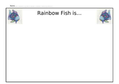 Rainbow Fish writing frame