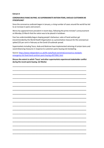 Economics A Level Exam question - Stakeholder Conflict