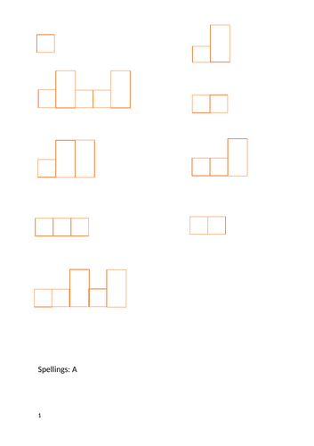 Grid/box spellings (First 100 Frequency Words)