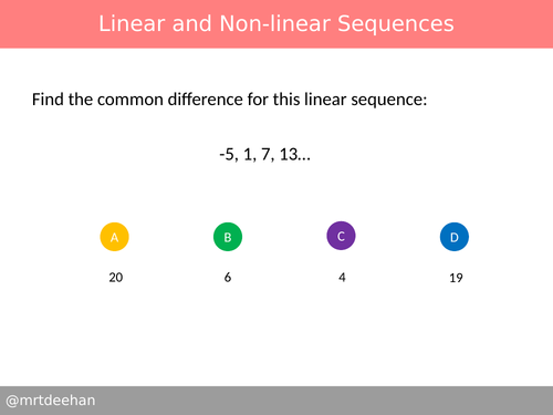 Linear and Non-linear Sequences Diagnostic Questions