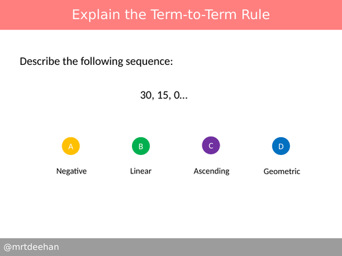 Explain the Term-to-Term Rule Diagnostic Questions