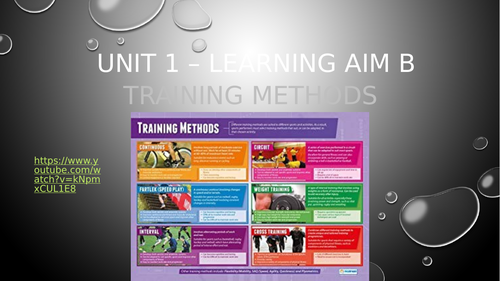 Level 2 BTEC Sport - Unit 1 - Training methods lesson powerpoint