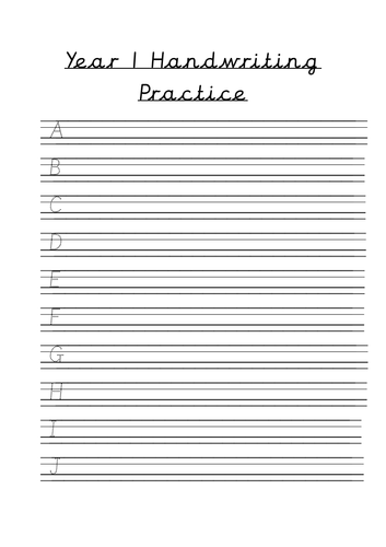 Year 1 Handwriting Practice | Teaching Resources