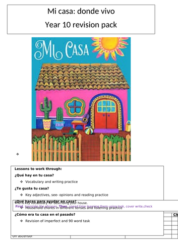 Mi casa revision booklet