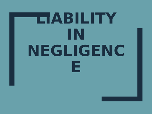 OCR LAW 2017 Spec. Unit 2 – Negligence