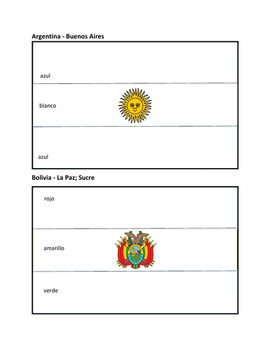 Spanish-Speaking Flags Color Packet