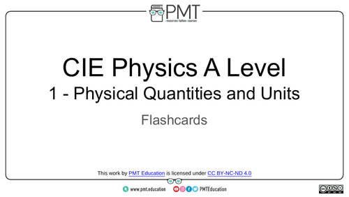 CAIE A-level Physics Flashcards (2019-2021)