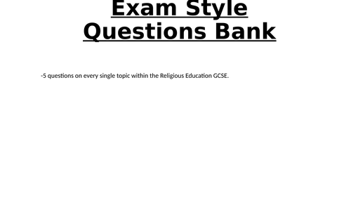 AQA Christianity, Buddhism and Themes Exam Question Bank