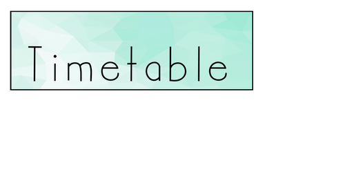 KS1 Visual timetable