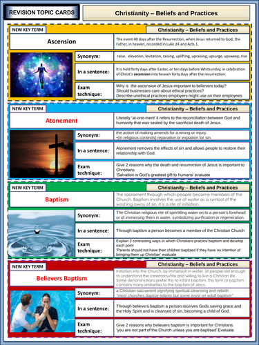 AQA GCSE Religious Studies Christan Beliefs and Practices Revision Flashcards