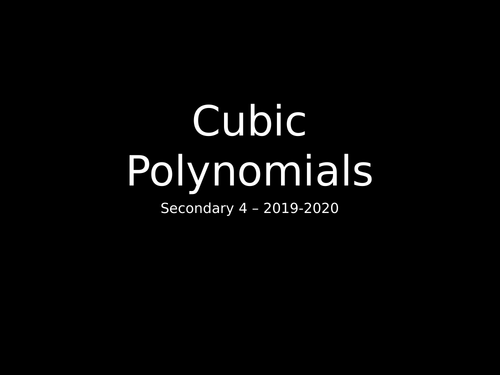 Cubic Polynomials - Additional Maths 0606