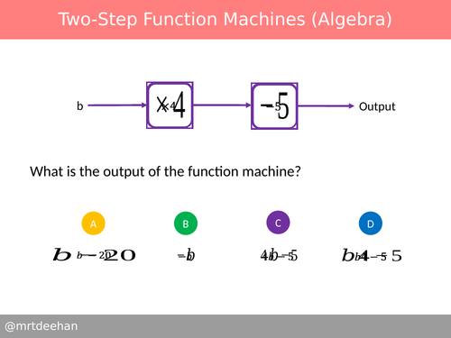 Two-Step Function Machines (Algebra) Diagnostic Questions